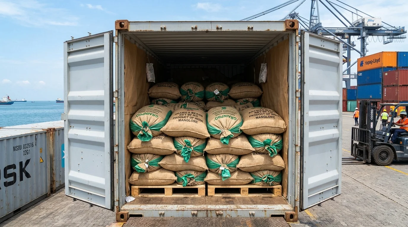 Green Coffee 20ft Container MOQ India: CIF Maritime Logistics & 18 MT Economics