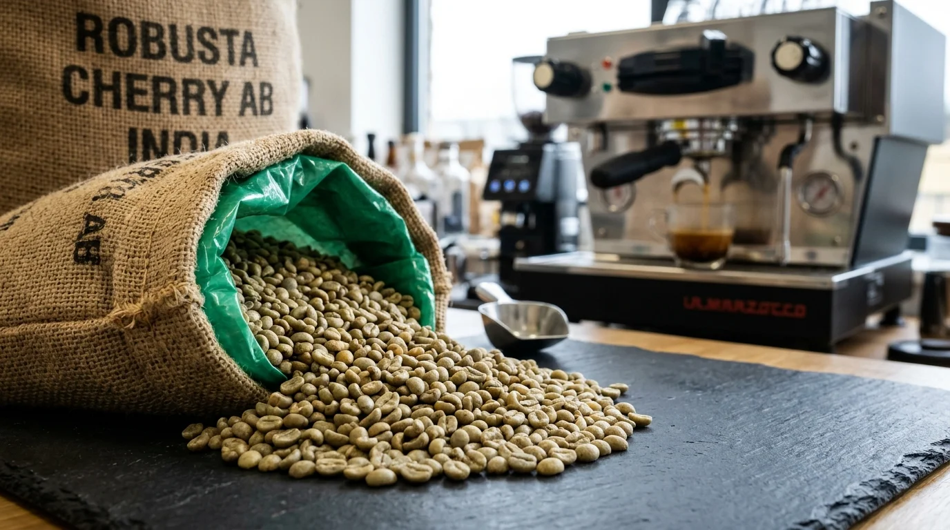 Robusta Cherry AB Green Coffee Wholesale India: Crema and Density Guide