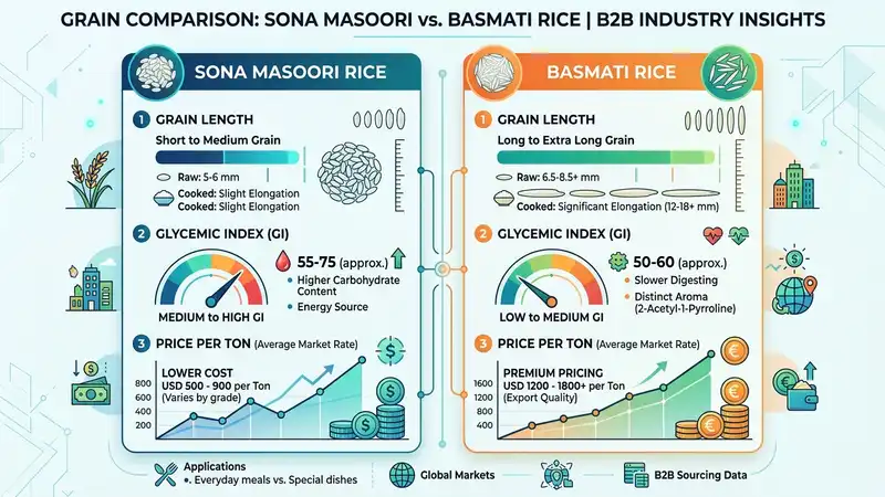 Sona Masoori vs Basmati Comparison