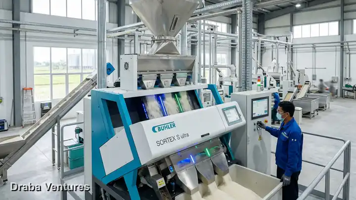 Understanding Buhler Sortex Technology: How Optical Color Sorting Determines Premium vs. Broken Percentages in Indian Non-Basmati Rice